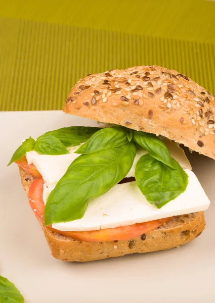 Whole sandwich with flax seeds — Stock Photo, Image