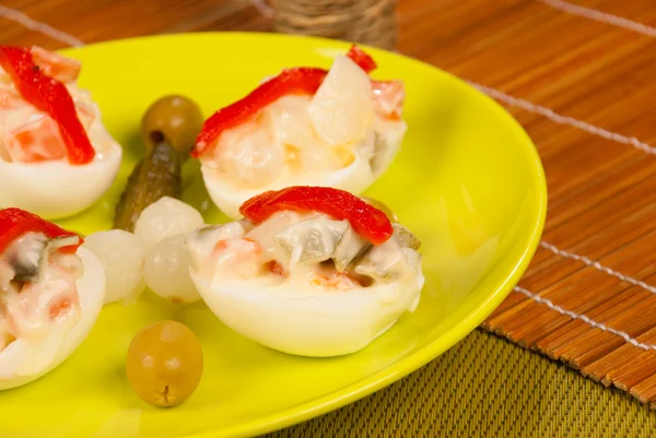 Filled egg tapa — Stock Photo, Image