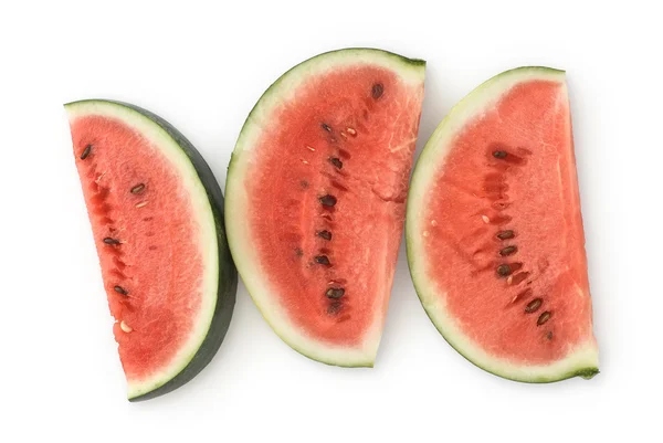Drei Wassermelonenscheiben — Stockfoto