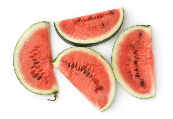 Vier Wassermelonenscheiben — Stockfoto