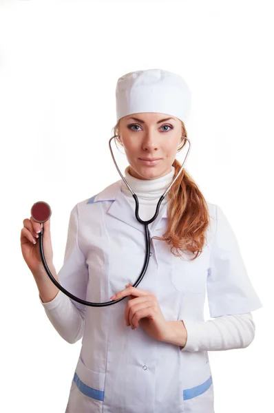 Kobieta lekarz stetoskop — Zdjęcie stockowe