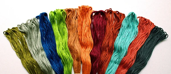 Embroidery skeins rainbow — Stock Photo, Image