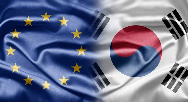 EU und Südkorea — Stockfoto