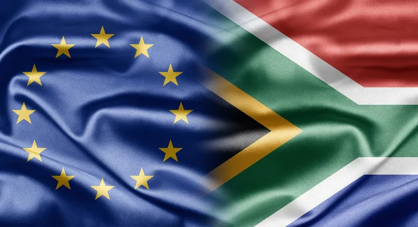 ЄС і Південно-Африканська Республіка — стокове фото