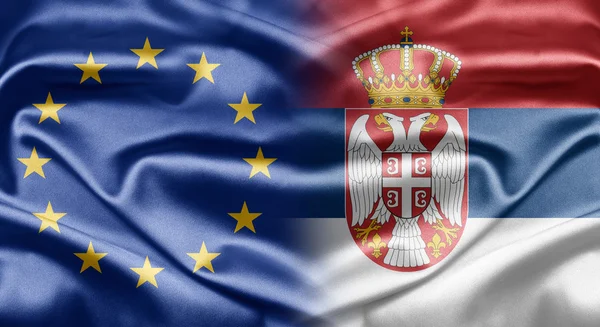 stock image EU and Serbia