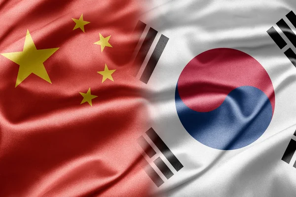 Kina och Sydkorea — Stockfoto