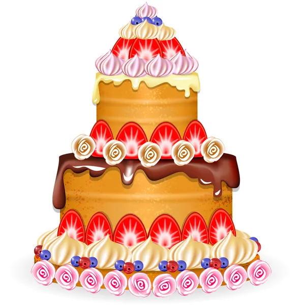 Large cake — Stock Vector