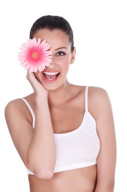 Smiling woman with gerber clipart