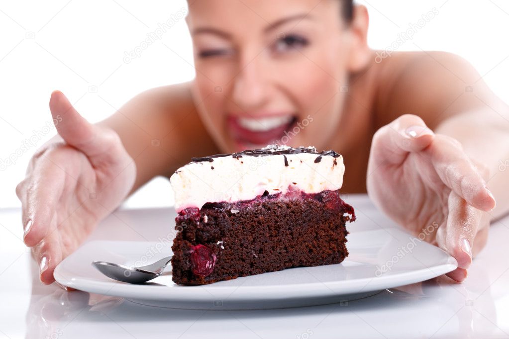 Woman and cake