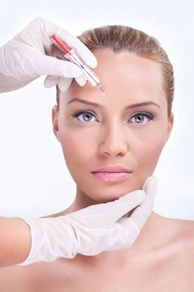 Kosmetická botox injekce — Stock fotografie