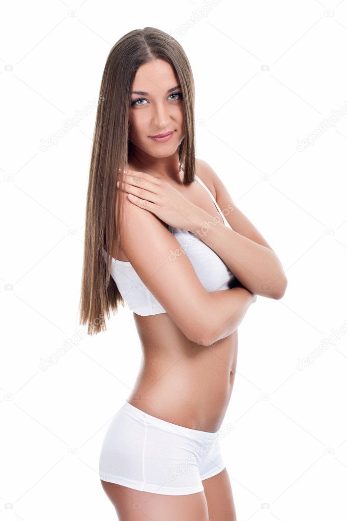 Young woman in underwear