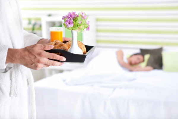 Breakfast in bed — Stock Photo, Image