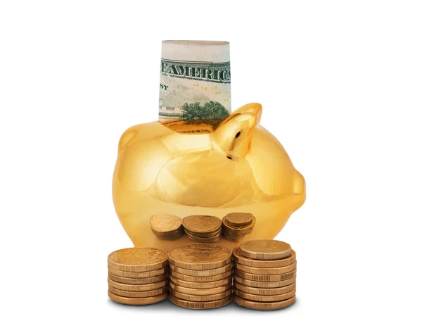 stock image Golden piggy bank