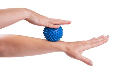 Woman hands with massage ball clipart