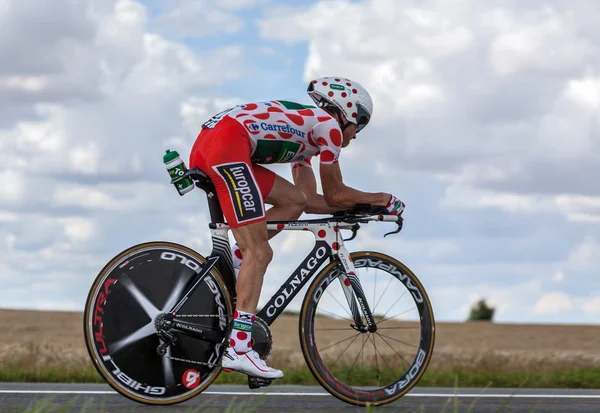 Polka-dot jersey-cyklisten thomas voeckler — Stockfoto
