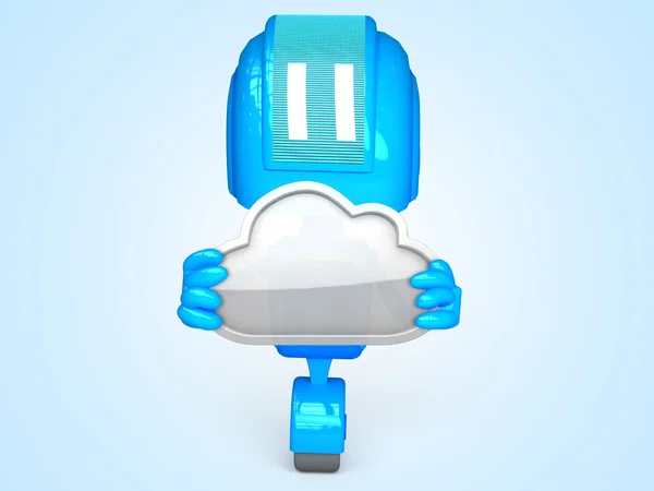 Robot con nube — Foto de Stock