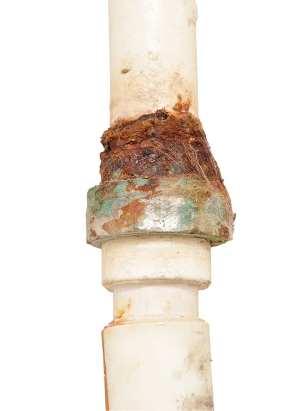 stock image Old rusty industrial tap water pipe and valve.