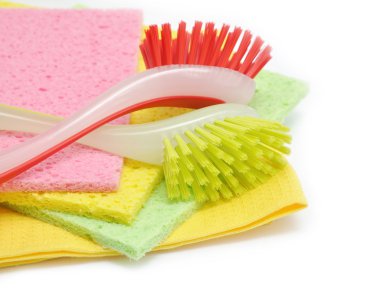 Dish washing brushes clipart