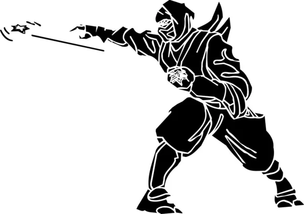 Ninja fighter - vector illustration. Vinyl-ready.