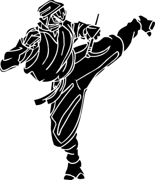 Ninja fighter - vector illustration. Vinyl-ready. — Stock Vector ...