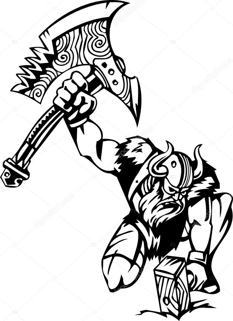 Nordic Viking Vector Illustration Vinyl Ready Vector Image By C Digital Clipart Vector Stock