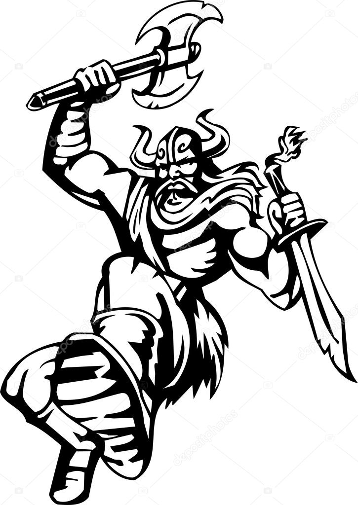 Nordic viking - vector illustration. Vinyl-ready. Stock Vector Image by ...