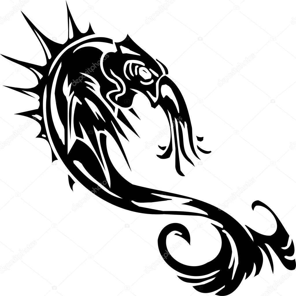 Sea Monster - vector illustration. Vinyl-ready. — Stock Vector ...