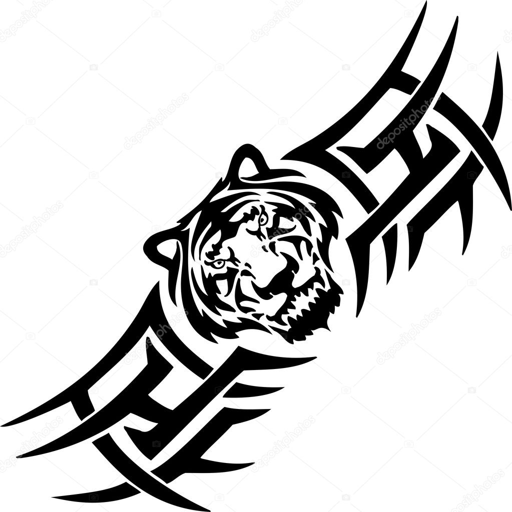 tribal tiger clipart image