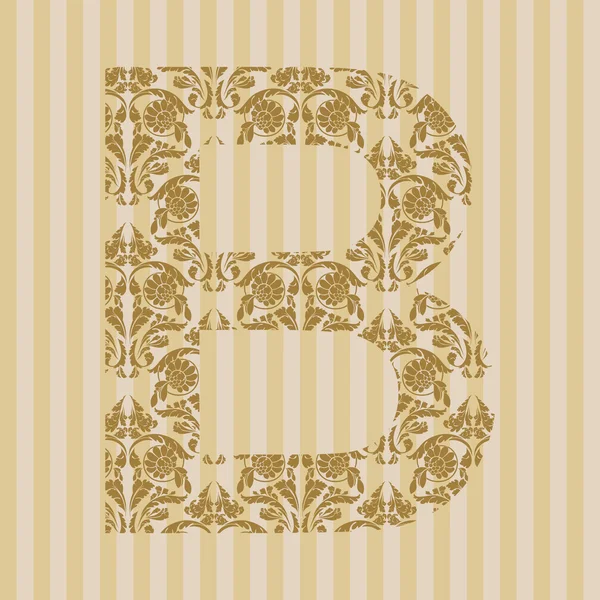 Floral font. Letter B — Stockový vektor