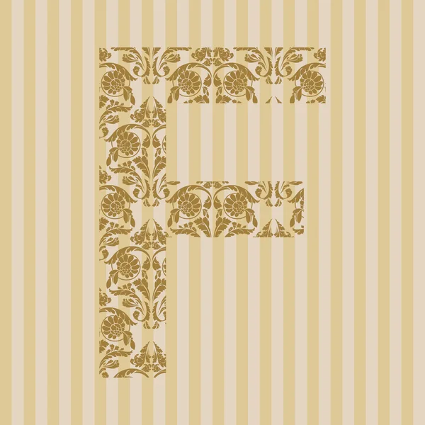 Floral lettertype. alfabet f — Stockvector