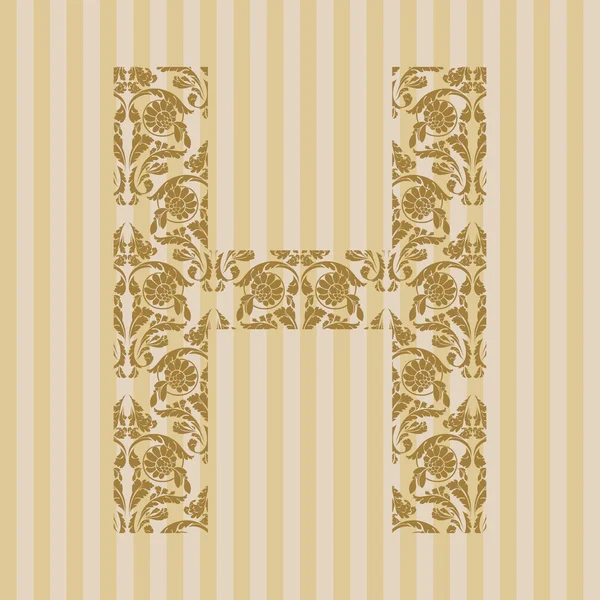 Floral lettertype. brief h — Stockvector