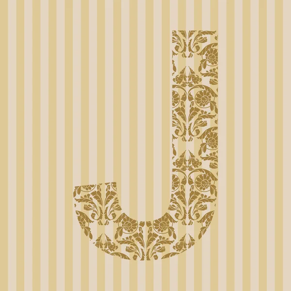 Floral lettertype. brief j — Stockvector