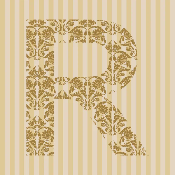 Floral γραμματοσειρά. γράμμα r — Διανυσματικό Αρχείο