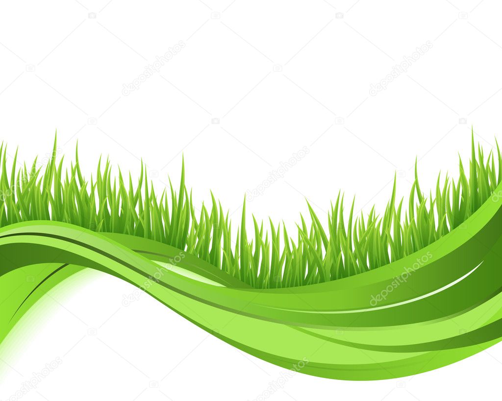 Green grass nature wave background. Eco concept illustration