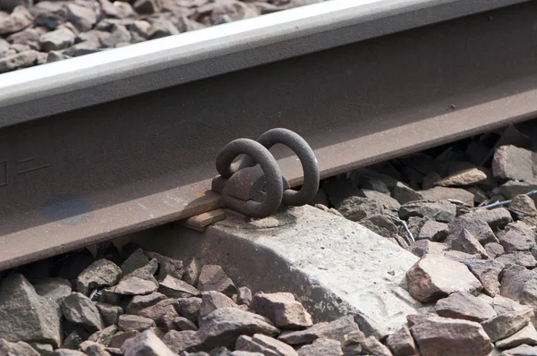 Lock on Rail Track — Stockfoto