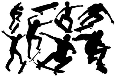 Collection of skateboard vector clipart