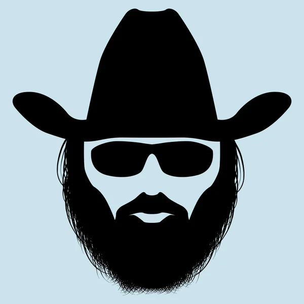 Bearded man silhouette — Stock Vector