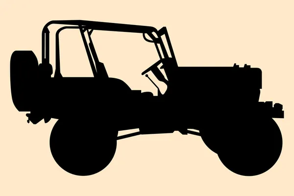 Jeep silhouet. — Stockvector