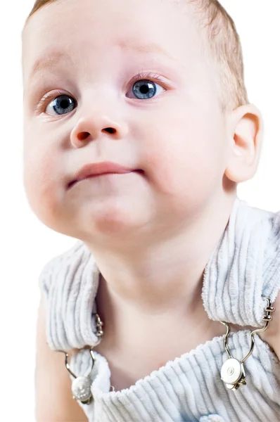 Closeup portrait of adorable baby boy — Stock Photo, Image