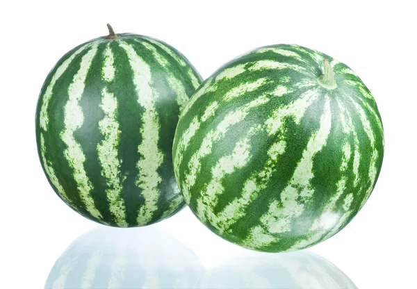 Két görögdinnye elszigetelt fehér background — Stock Fotó