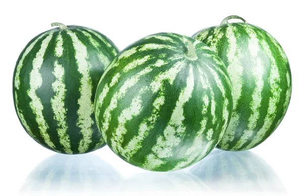 Three watermelon isolated on a white background — Stock Photo, Image