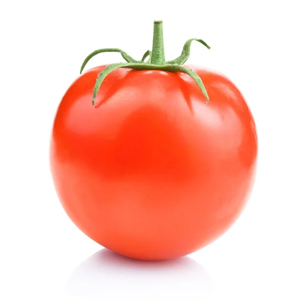 One fresh juicy tomato, isolated on a white background (with Cli — Stock Photo, Image