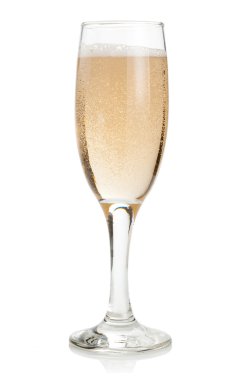 Glass of Champagne Isolated on white background clipart