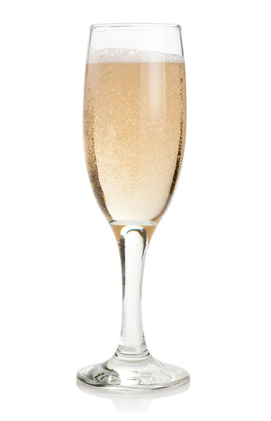 Glass of Champagne Isolated on white background — Stock Photo, Image