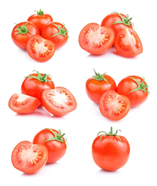 白い背景上に分離されてセット トマトの新鮮な果物 — ストック写真