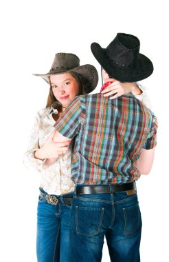 Cowboy's love story clipart