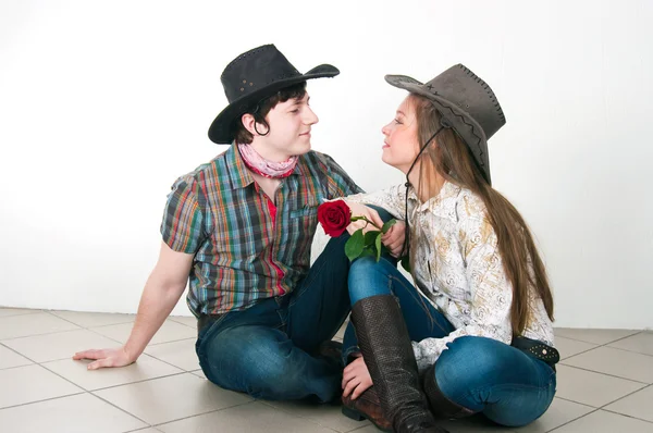 Cowboy's love story — Stock Photo, Image