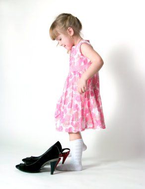 The girl and shoes clipart