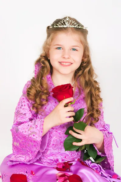 Η πριγκίπισσα με ένα τριαντάφυλλο — Φωτογραφία Αρχείου
