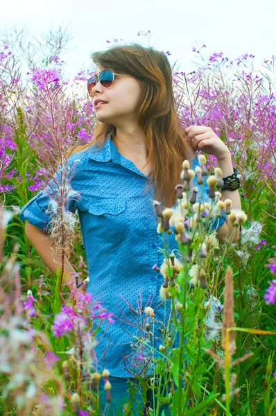 The girl on a meadow — Stock Photo, Image